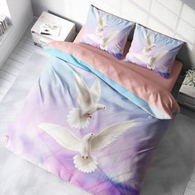 Monohome Pigeon 3D Renkli Çift Kişilik 200x220 cm Nevresim Takımı