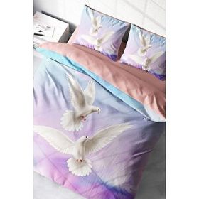 Monohome Pigeon 3D Renkli Çift Kişilik 200x220 cm Nevresim Takımı