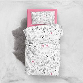 Monohome Pink Animals 3d Pamuk Saten Bebek Nevresim Takımı