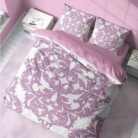 Monohome Pink Damask 3D Pamuk Saten Çift Kişilik Nevresim Takımı