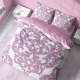 Monohome Pink Damask 3D Pamuk Saten Renkli Çift Kişilik 200x220 cm Nevresim Takımı