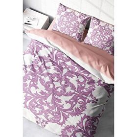 Monohome Pink Damask 3D Pamuk Saten Renkli Çift Kişilik 200x220 cm Nevresim Takımı