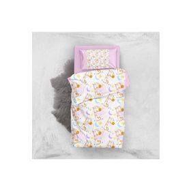 Monohome Pink Giraffe 3D Pamuk Saten Bebek 100x150 cm Nevresim Takımı