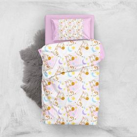 Monohome Pink Giraffe 3D Pamuk Saten Renkli Bebek 100x150 cm Nevresim Takımı