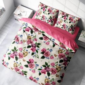 Monohome Pink Rose 3D Pamuk Saten Çift Kişilik 200x220 cm Nevresim Takımı