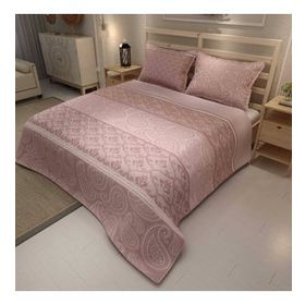 Monohome Pink Sumurg Jakar Dokuma Pamuklu 3d Dijital Baskı Pike Takımı