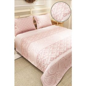 Monohome Pink Sumurg Jakar Dokuma Pamuklu 3d Dijital Baskı Pike Takımı