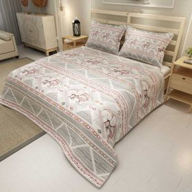 Monohome Pink Vintage Elephant Jakar Dokuma Pamuklu 3d Dijital Baskı Pike Takımı