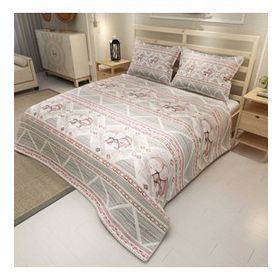Monohome Pink Vintage Elephant Jakar Dokuma Pamuklu 3d Dijital Baskı Pike Takımı