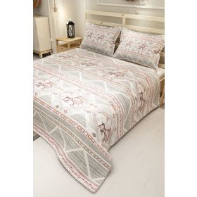 Monohome Pink Vintage Elephant Jakar Dokuma Pamuklu 3d Dijital Baskı Pike Takımı