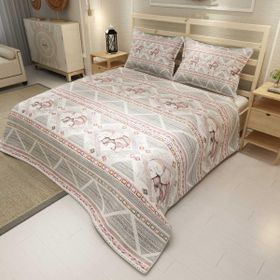 Monohome Pink Vintage Elephant Jakar Dokuma Pamuklu 3d Dijital Baskı Pike Takımı