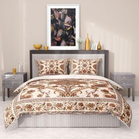 Monohome Premium Luxury 3d Pamuk Saten Brown Figure Çift Kişilik Nevresim Takımı