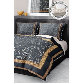 Monohome Premium Luxury 3d Pamuk Saten Dark Leaf Çift Kişilik Nevresim Takımı