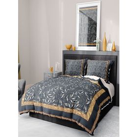 Monohome Premium Luxury 3d Pamuk Saten Dark Leaf Çift Kişilik Nevresim Takımı