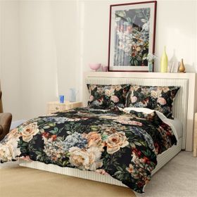 Monohome Premium Luxury 3d Pamuk Saten Flower Dance Çift Kişilik Nevresim Takımı