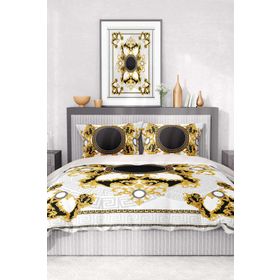 Monohome Premium Luxury 3D Saten Pamuk Gold Brand Çift Kişilik Nevresim Takımı