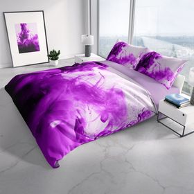 Monohome Purp 3D Pamuk Saten Çift Kişilik 200x220 cm Nevresim Takımı
