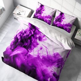 Monohome Purp 3D Pamuk Saten Çift Kişilik 200x220 cm Nevresim Takımı