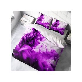 Monohome Purp 3D Pamuk Saten Çift Kişilik 200x220 cm Nevresim Takımı
