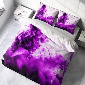 Monohome Purp 3D Pamuk Saten Çift Kişilik 200x220 cm Nevresim Takımı