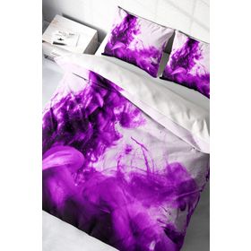 Monohome Purp 3D Renkli Çift Kişilik 200x220 cm Nevresim Takımı