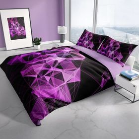 Monohome Purple Diamonds 3D Renkli Çift Kişilik 200x220 cm Nevresim Takımı