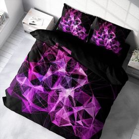 Monohome Purple Diamonds 3D Renkli Çift Kişilik 200x220 cm Nevresim Takımı
