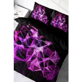 Monohome Purple Diamonds 3D Renkli Çift Kişilik 200x220 cm Nevresim Takımı
