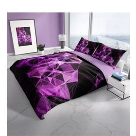 Monohome Purple Diamonds 3D Renkli Çift Kişilik 200x220 cm Nevresim Takımı