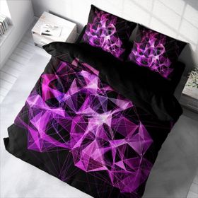 Monohome Purple Diamonds 3D Renkli Çift Kişilik 200x220 cm Nevresim Takımı