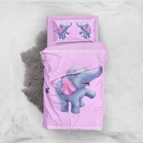 Monohome Purple Elephant 3D Bebek Nevresim Takım