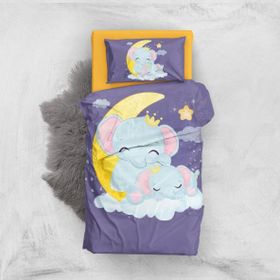 Monohome Purple Elephant 3d Pamuk Saten Bebek Nevresim Takımı