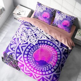 Monohome Purple Ring 3D Renkli Çift Kişilik 200x220 cm Nevresim Takımı