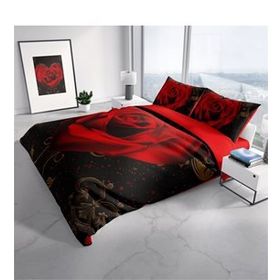 Monohome Red Black Heart 3D Çift Kişilik Nevresim Takımı