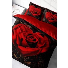Monohome Red Black Heart 3D Çift Kişilik Nevresim Takımı