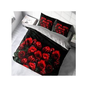 Monohome Red Black Roses 3D Çift Kişilik Nevresim Takımı