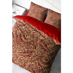 Monohome Red Leaf 3D Pamuk Saten Renkli Çift Kişilik 200x220 cm Nevresim Takımı