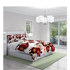 Monohome Red Rose 3D Pamuk Saten Çift Kişilik 200x220 cm Nevresim Takımı