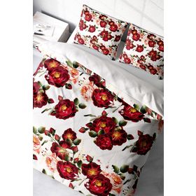 Monohome Red Rose Naturel Renkli Çift Kişilik 200x220 cm Nevresim Takımı