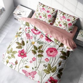 Monohome Relax Flower 3D Pamuk Saten Renkli Çift Kişilik 200x220 cm Nevresim Takımı