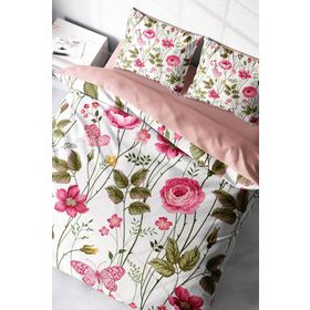 Monohome Relax Flower 3D Pamuk Saten Renkli Çift Kişilik 200x220 cm Nevresim Takımı