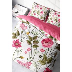 Monohome Relax Flower 3D Pamuk Saten Renkli Çift Kişilik 200x220 cm Nevresim Takımı