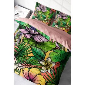 Monohome Renkli Orman 3D Pamuk Saten Çift Kişilik 200x220 cm Nevresim Takımı