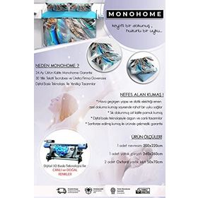 Monohome Renkli Orman 3D Pamuk Saten Çift Kişilik Nevresim Takımı