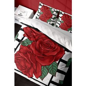 Monohome Rose Box 3D Pamuk Saten Çift Kişilik 200x220 cm Nevresim Takımı