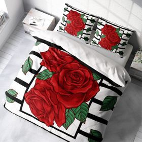 Monohome Rose Box 3D Pamuk Saten Çift Kişilik 200x220 cm Nevresim Takımı