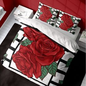 Monohome Rose Box 3D Pamuk Saten Çift Kişilik 200x220 cm Nevresim Takımı