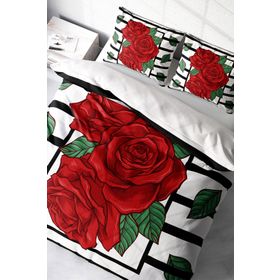 Monohome Rose Box 3D Pamuk Saten Çift Kişilik 200x220 cm Nevresim Takımı