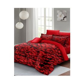 Monohome Rose Feather 200x220 cm Pamuk Saten Kırmızı Sevgililer Günü Çift Kişilik Nevresim Takımı