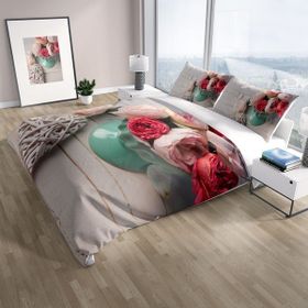 Monohome Rose Love 3D Saten Çift Kişilik Nevresim Takımı